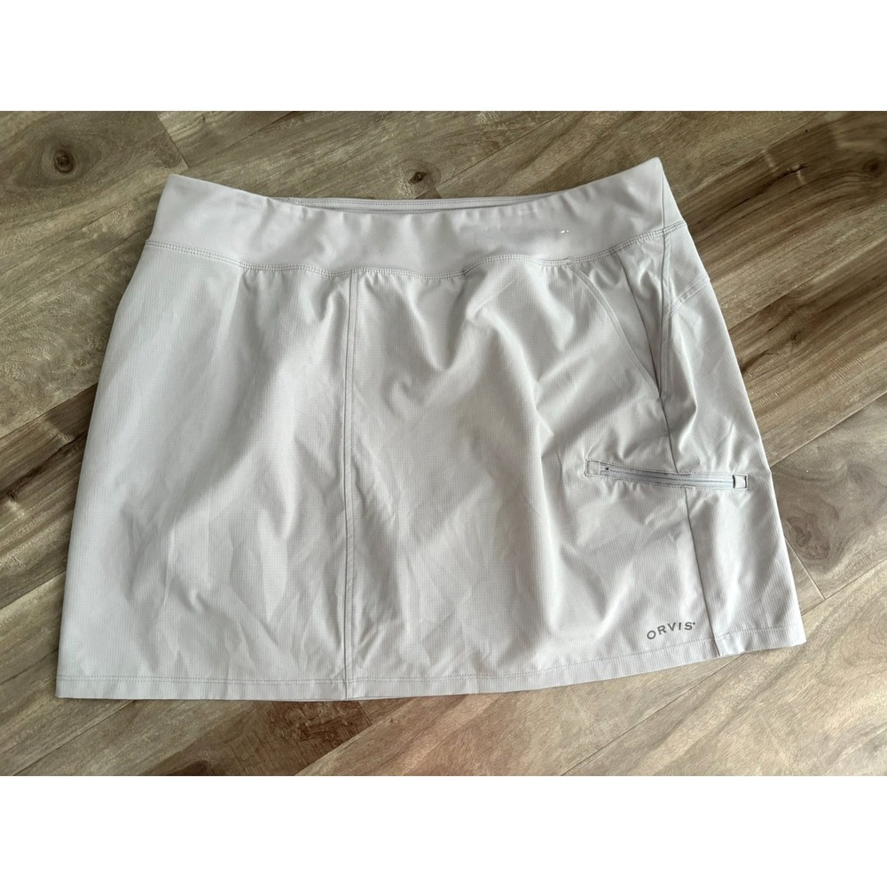 Orvis Women's Light Gray XL Moisture Wicking Lightweight Tennis Golf Skort Skirt
